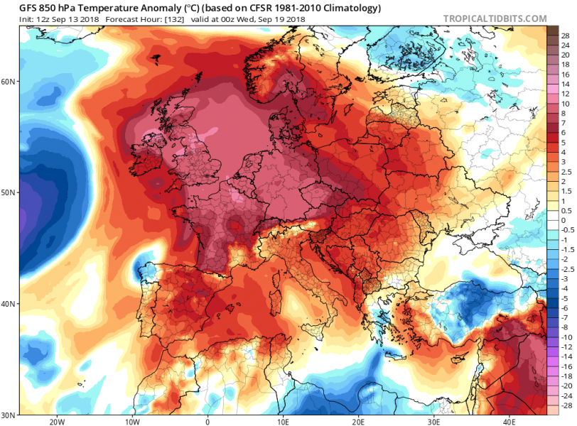 previsioni meteo caldo europa 19 settembre anomalia termica