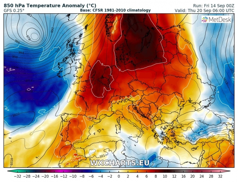 previsioni meteo caldo europa 20 settembre anomalia termica 3