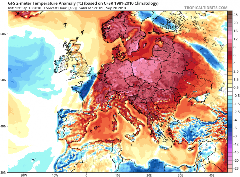 previsioni meteo caldo europa 20 settembre anomalia termica