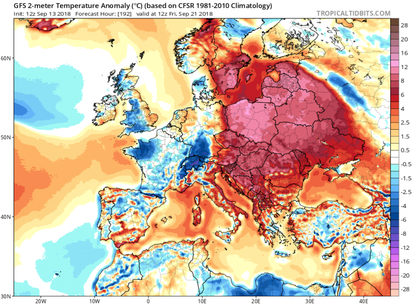 previsioni meteo caldo europa 21 settembre anomalia termica