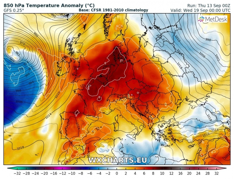 previsioni meteo caldo europa anomalia termica 19 settembre 3