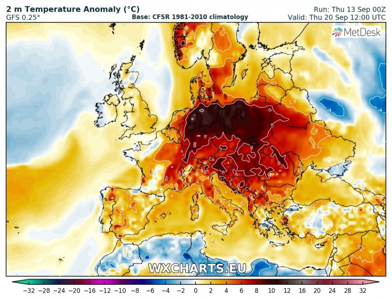 previsioni meteo caldo europa anomalia termica 20 settembre