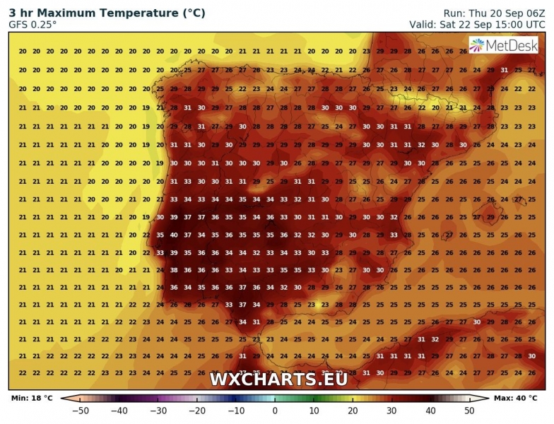 previsioni meteo caldo spagna portogallo 22 settembre