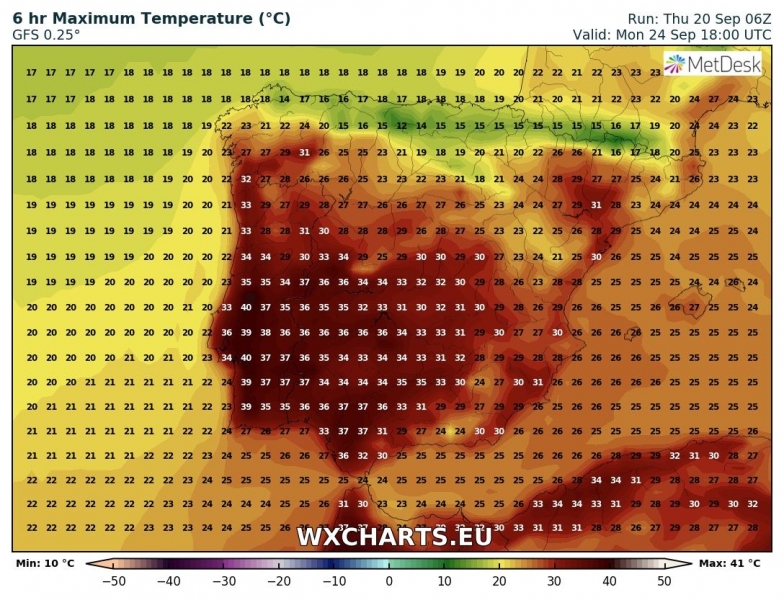 previsioni meteo caldo spagna portogallo 24 settembre