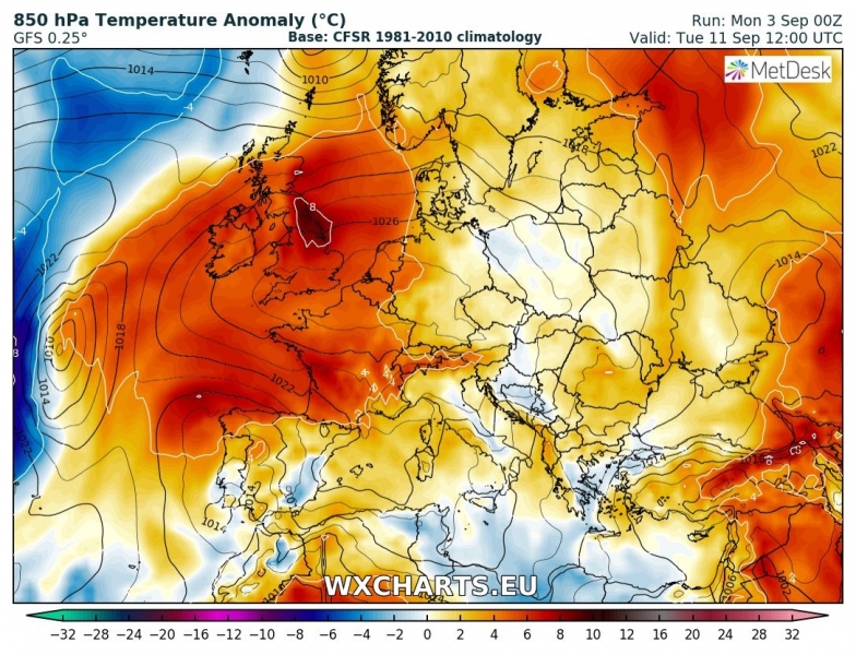previsioni meteo europa 11 settembre anomalia termica
