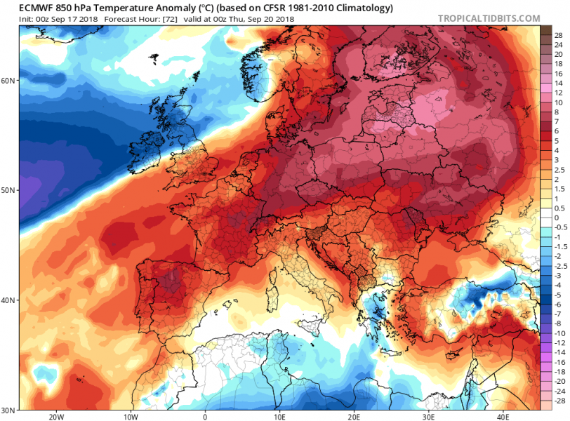 previsioni meteo europa 20 settembre anomalia termica