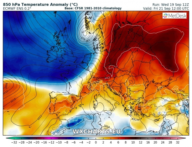 previsioni meteo europa 21 settembre anomalia termica