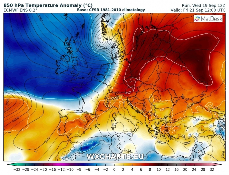 previsioni meteo europa 21 settembre anomalia termica