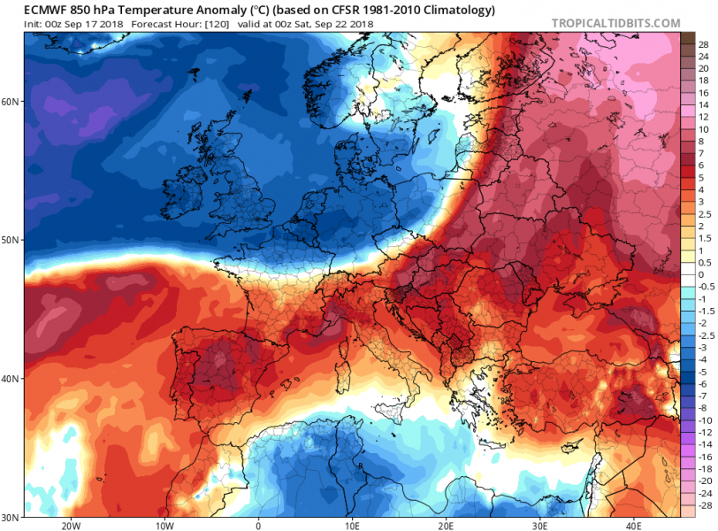 previsioni meteo europa 22 settembre anomalia termica