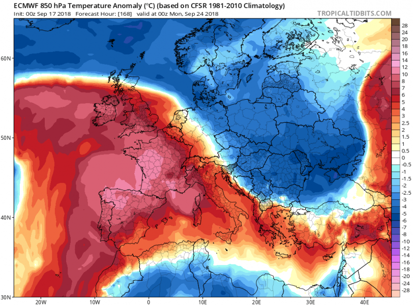 previsioni meteo europa 24 settembre anomalia termica