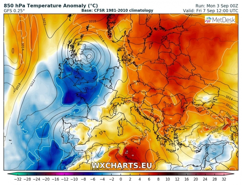 previsioni meteo europa 7 settembre anomalia termica