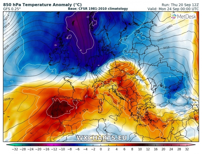 previsioni meteo europa freddo 24 settembre anomalia termica