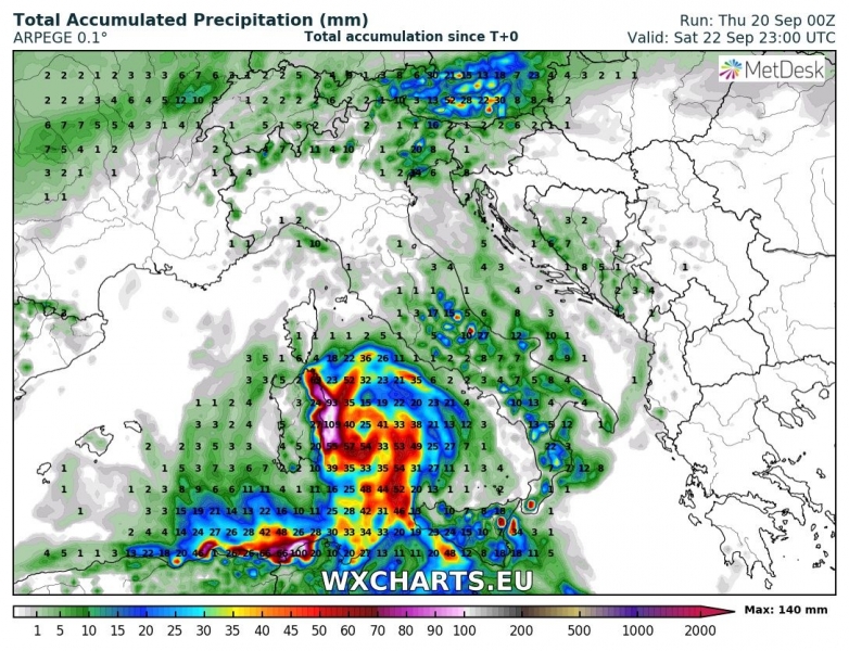 previsioni meteo medicane precipitazioni 22 settembre