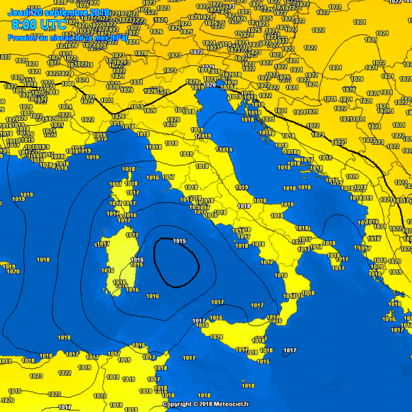 previsioni meteo medicane pressione 20 settembre