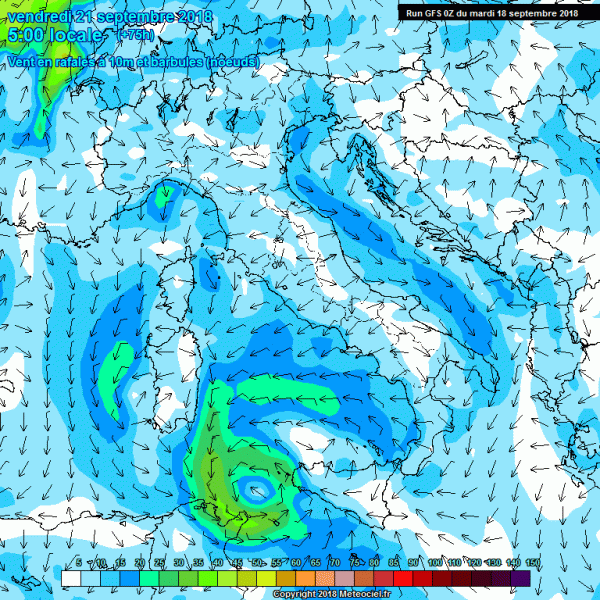 previsioni meteo medicane tirreno 21 settembre