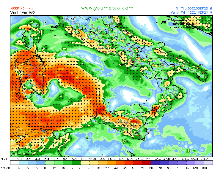 previsioni meteo medicane venti 21 settembre