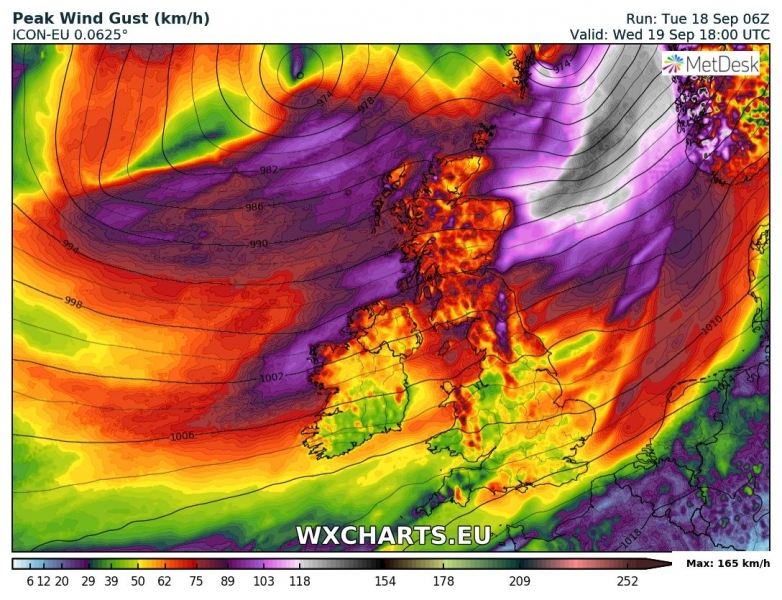 tempesta di vento ali regno unito irlanda 19 settembre
