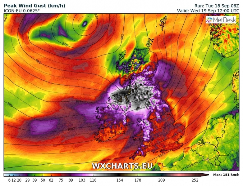 tempesta di vento ali regno unito irlanda 19 settembre