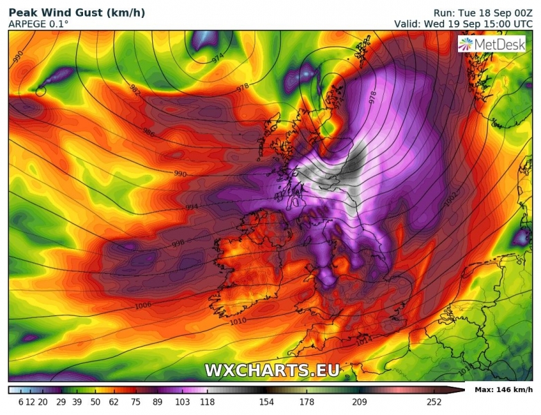 tempesta di vento ali regno unito irlanda 19 settembre