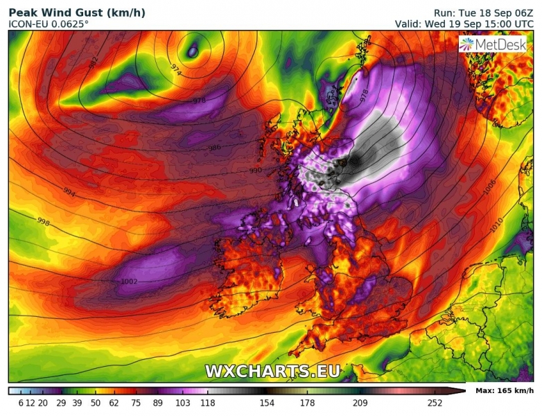 tempesta di vento ali regno unito irlanda 19 settembre