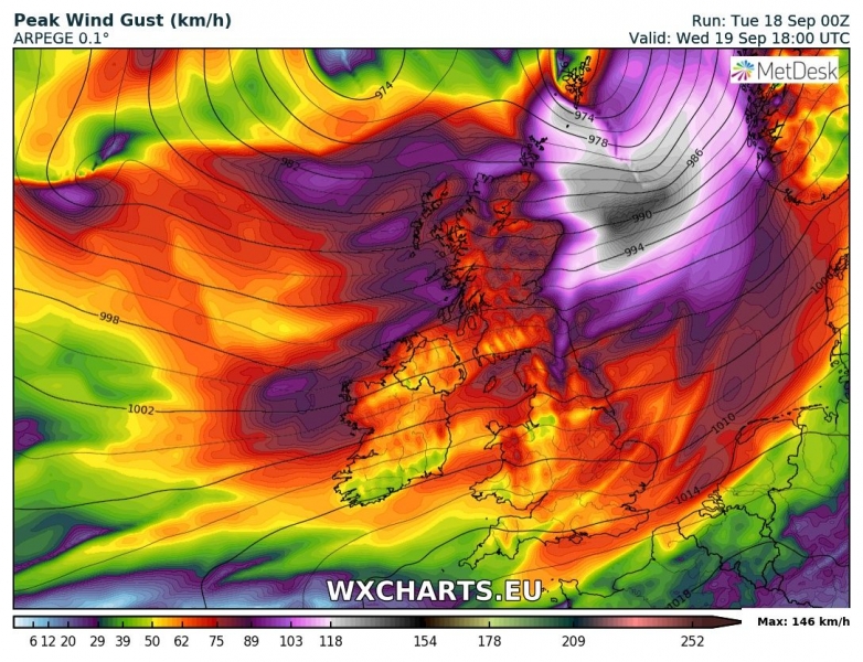 tempesta di vento ali regno unito irlanda 19 settembre