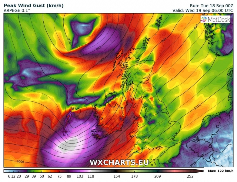 tempesta di vento ali regno unito irlanda 19 settembre