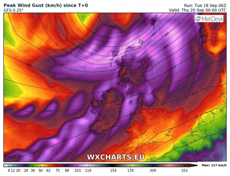 tempesta di vento ali regno unito irlanda 20 settembre