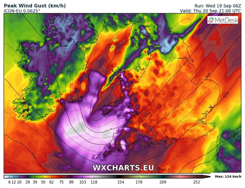 tempesta di vento regno unito irlanda 20 settembre venti massimi 3