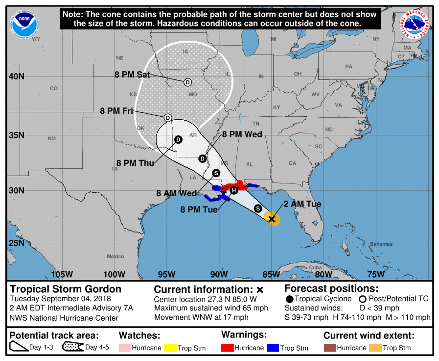 tempesta tropicale gordon