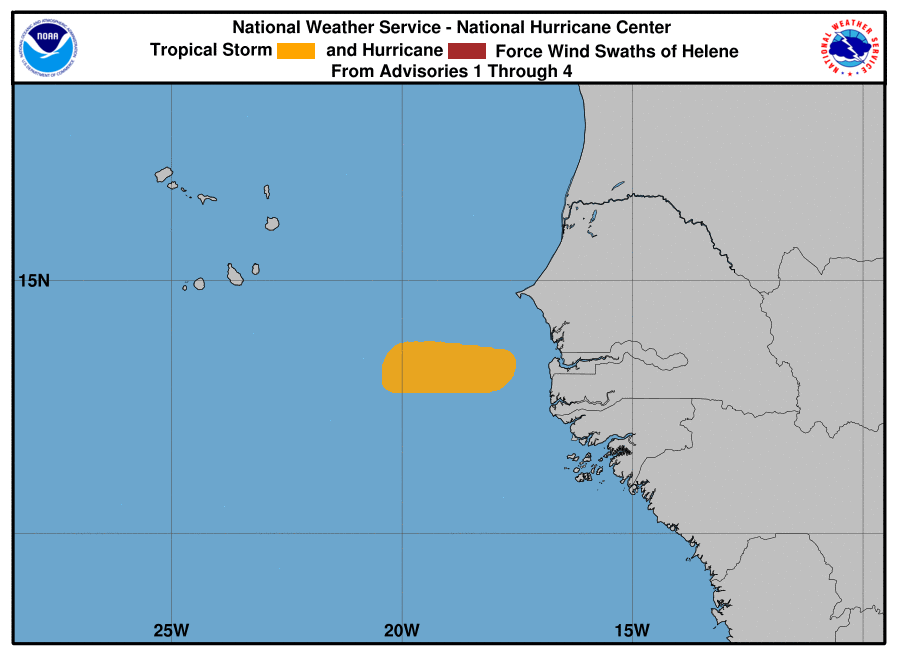 tempesta tropicale helene storia venti