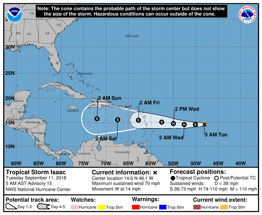 tempesta tropicale isaac