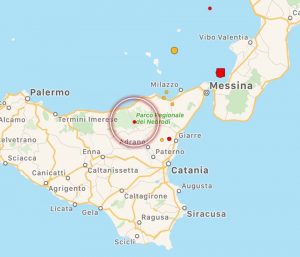 terremoto San Teodoro Messina Sicilia