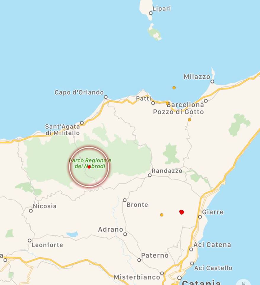 terremoto San Teodoro Messina Sicilia