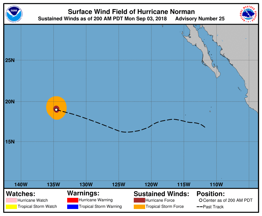 Uragano Norman Hawaii
