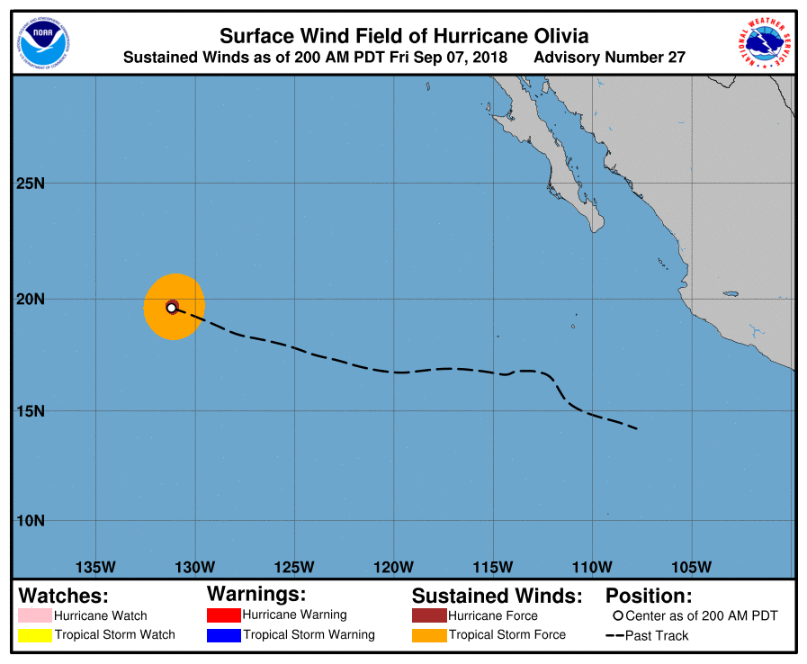 uragano olivia hawaii