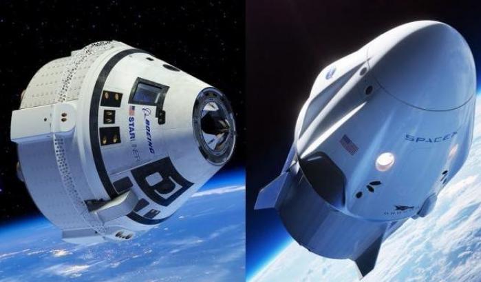 Le navicelle Crew Dragon di SpaceX e Cst-100 Starliner di Boeing