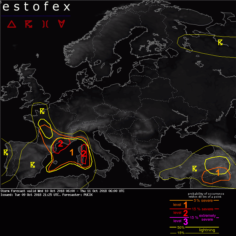 allerta meteo estofex 10 11 ottobre