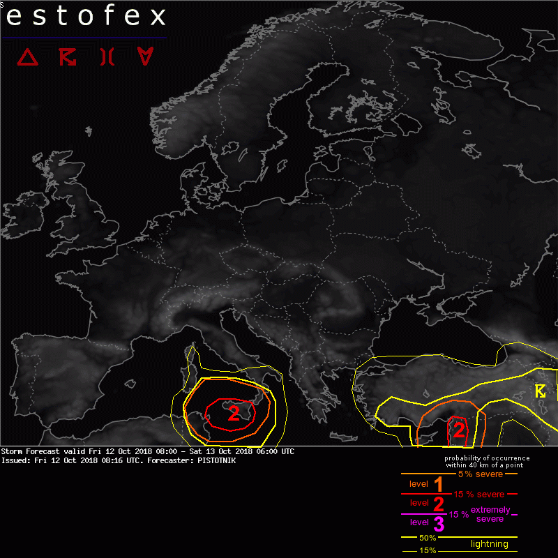 allerta meteo estofex 12 13 ottobre