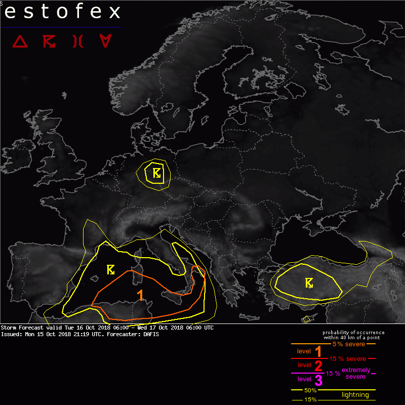 allerta meteo estofex 16 17 ottobre
