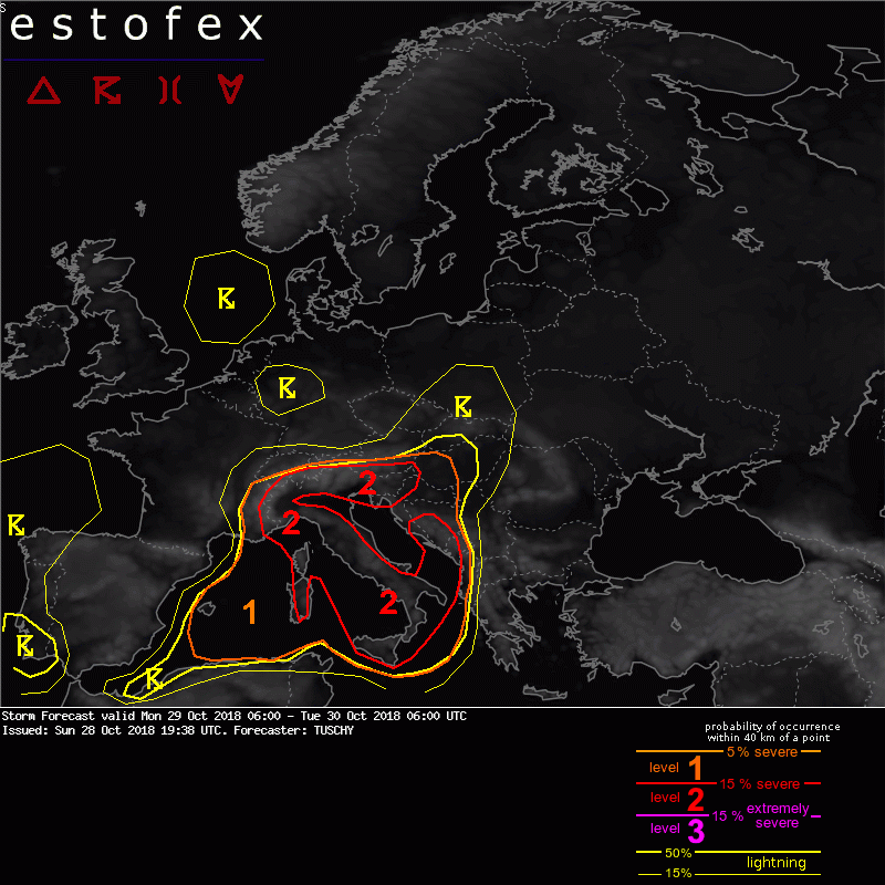 allerta meteo estofex 29 30 ottobre