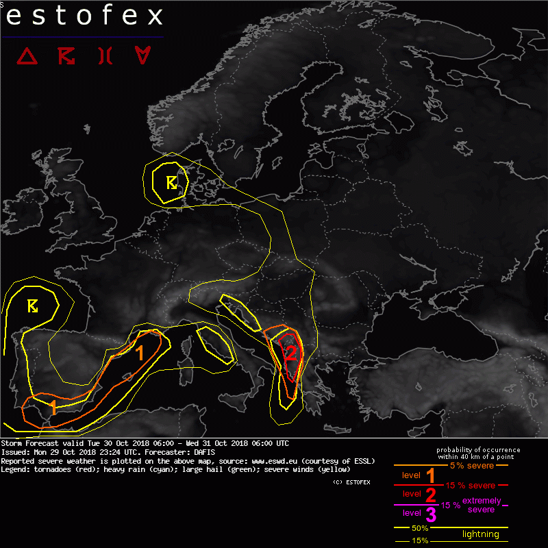 allerta meteo estofex 30 31 ottobre