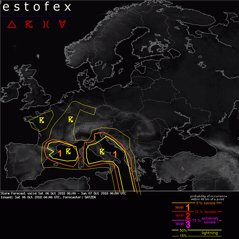 allerta meteo estofex 6-7 ottobre