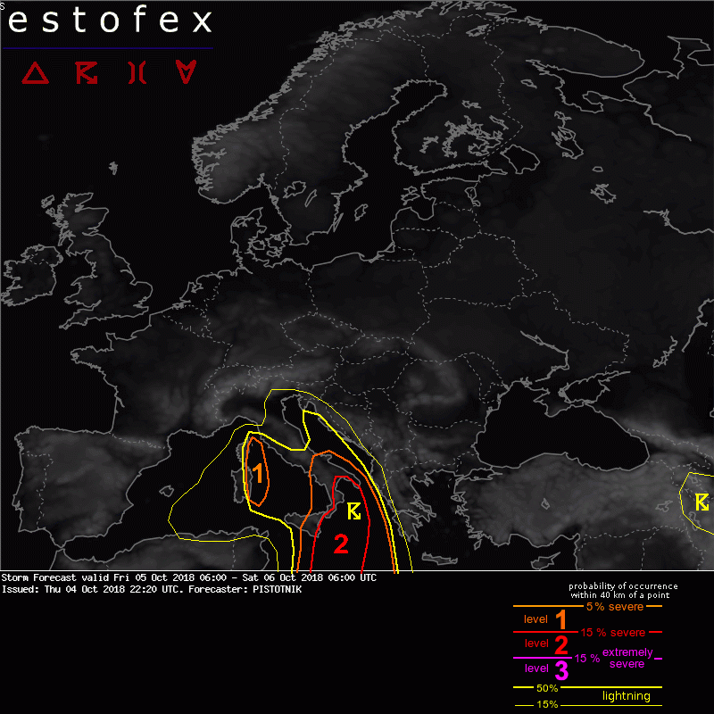 allerta meteo estofex sud italia 5-6 ottobre