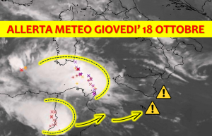 allerta meteo giovedì 18 ottobre 2018