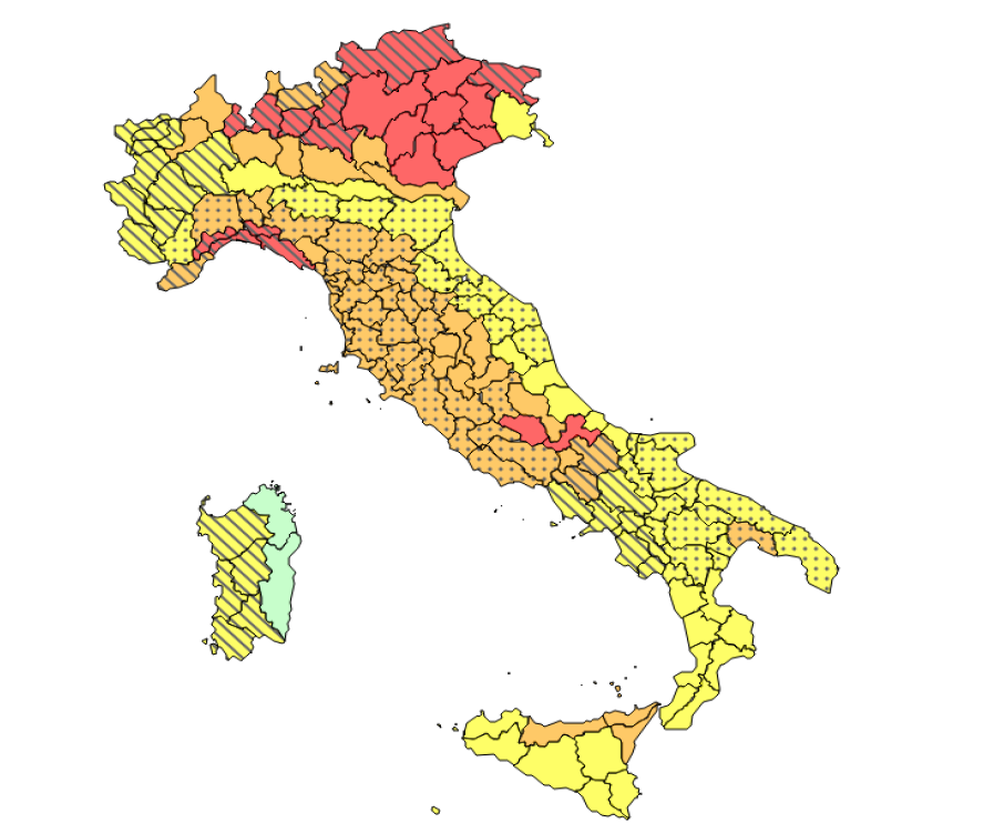 allerta meteo lunedì 29 ottobre 2018
