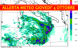allerta meteo sud italia giovedì 4 ottobre 2018