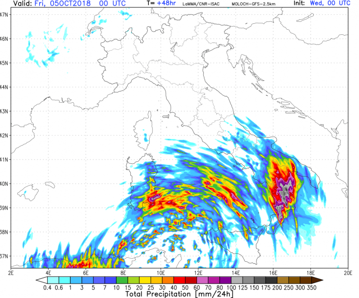 allerta meteo sud italia precipitazioni 5 ottobre