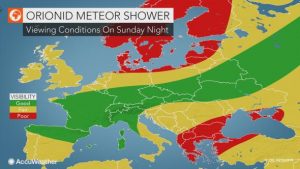 previsioni meteo europa 21 22 ottobre sciame meteorico orionidi