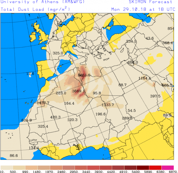 previsioni meteo maltempo mediterraneo 29 ottobre sabbia sahara