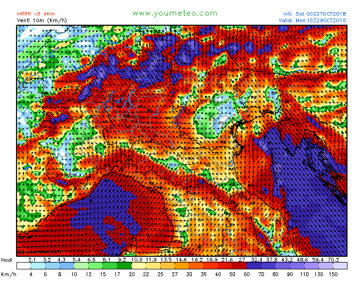 previsioni meteo maltempo mediterraneo 29 ottobre venti italia